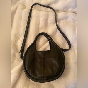 Anthropologie black leather purse